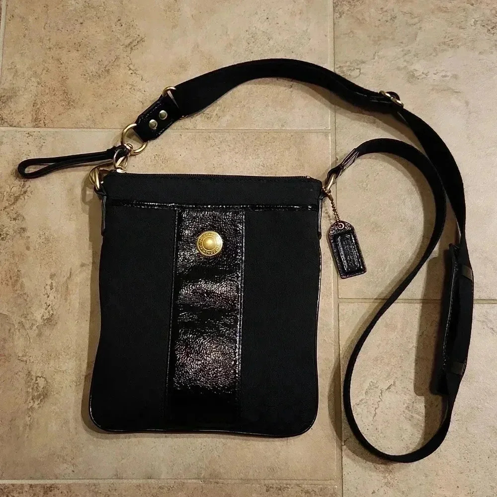 Coach Sutton Signature Stripe Swing Pack Crossbody Bag